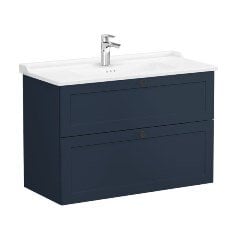 Vitra Root Classic 68895 Lavabo Dolabı, İki Çekmeceli, 100 Cm, Mat Lacivert, Klasik Lavabolu